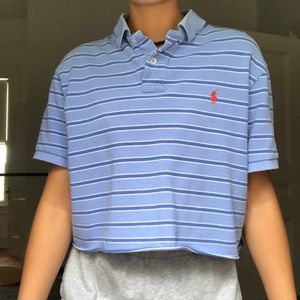 blue cropped Ralph Lauren Polo